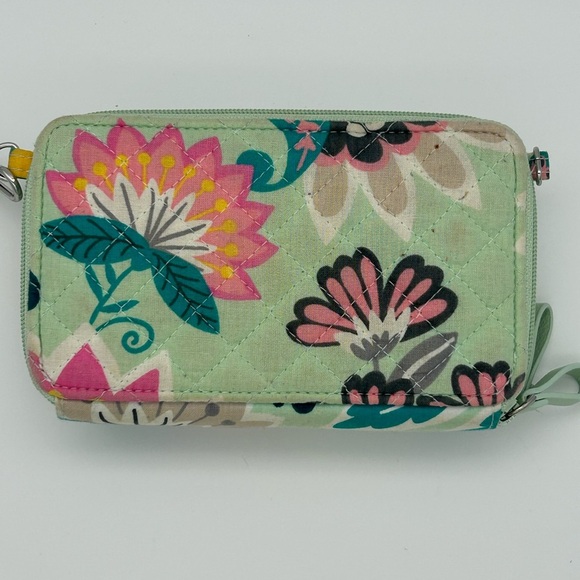 Vera Bradley Mint Green and Pink Floral Wristlet - Picture 4 of 6